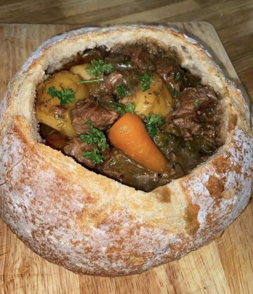 BEEF STEW IN A BREAD BOWL RECIPE