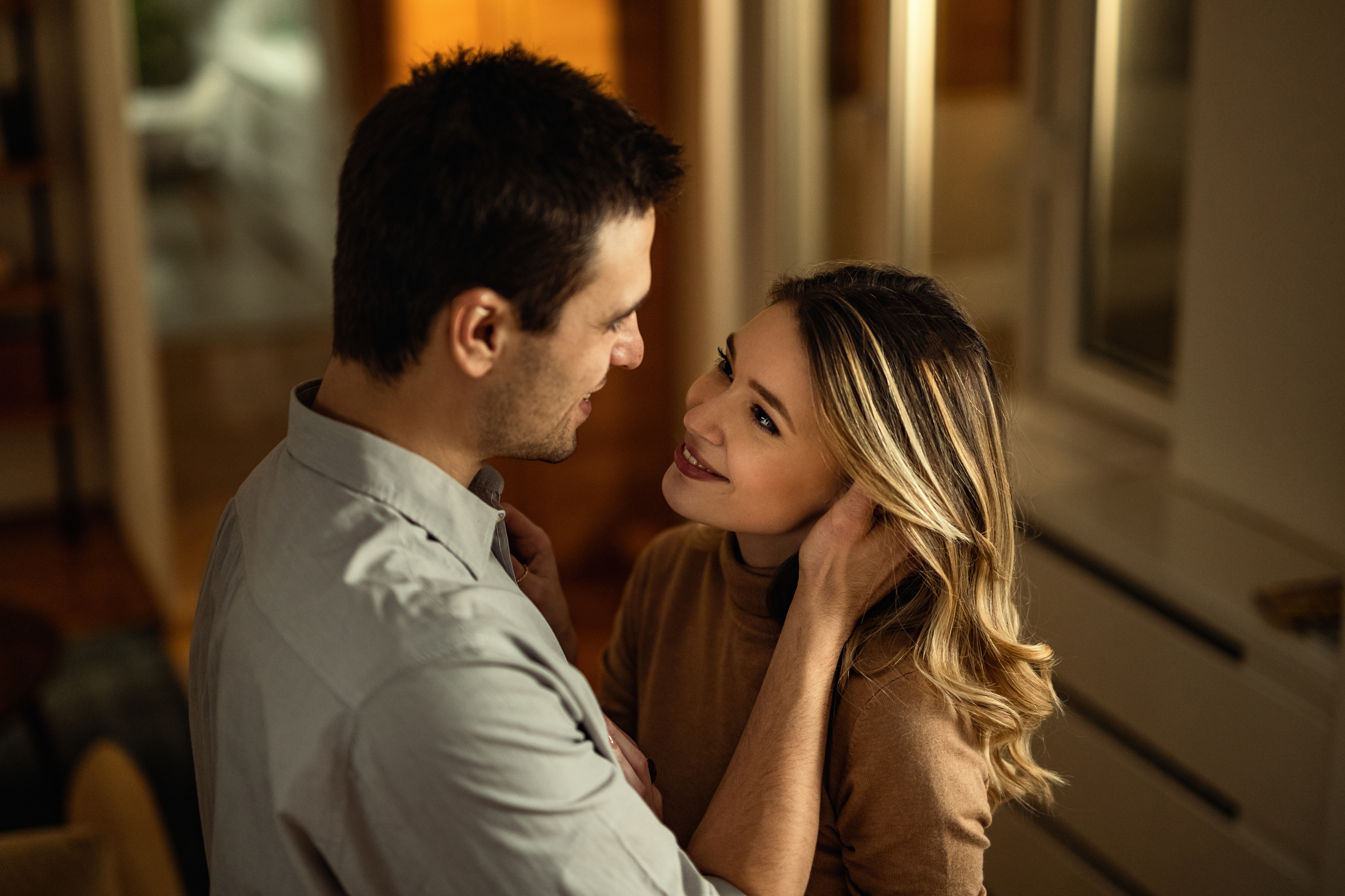 A loving couple looking into each other's eyes | Source: Shutterstock